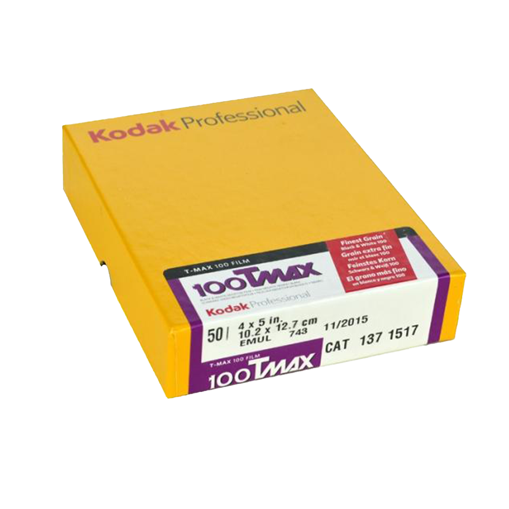 Kodak Professional TMAX 100, 4x5, 50 sheets, Black and White Film