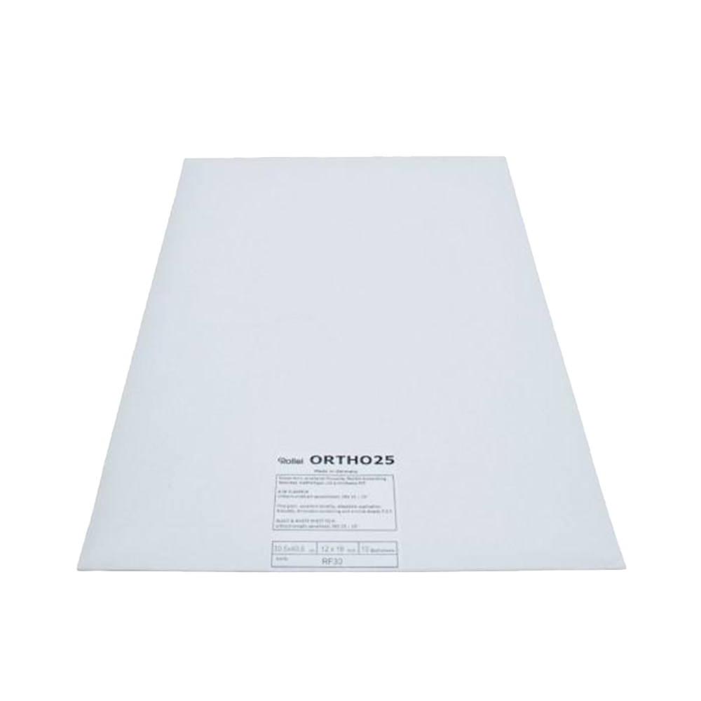 Rollei Ortho 25, 5x7, 25 Sheets, Black and White Film