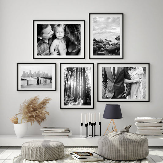 Monochrome photo gallery wall idea