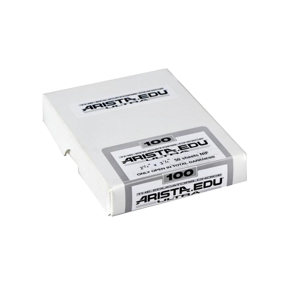 Arista EDU Ultra 100, 2.25x3.25, 50 Sheets, Black and White Film