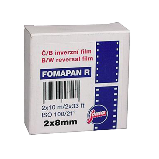 Foma Fomapan R100 BW Reversal, D8, 2x8mm, Black and White Film