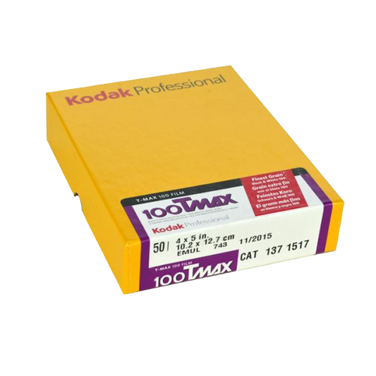 Kodak Professional TMAX 100, 4x5, 50 sheets, Black and White Film
