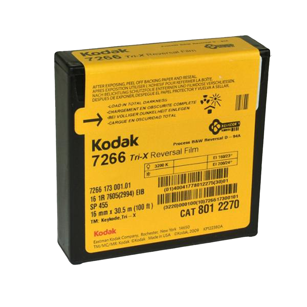 Kodak Tri-X Reversal Film 7266, 8mm/16mm, 100 ft., Black and White Film