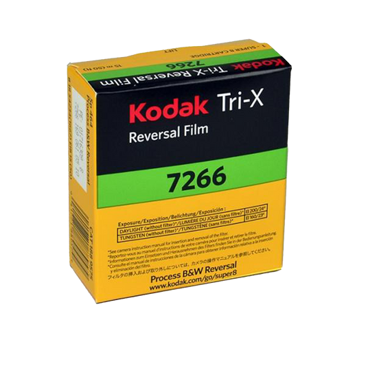 Kodak Tri-X Reversal Film 7266, 8mm/16mm, 50 ft., Black and White Film